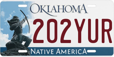 OK license plate 202YUR