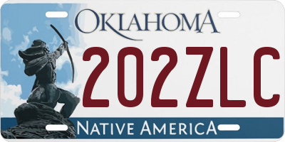 OK license plate 202ZLC