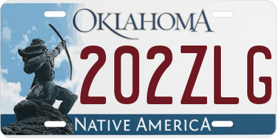 OK license plate 202ZLG