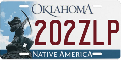 OK license plate 202ZLP