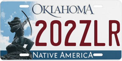 OK license plate 202ZLR