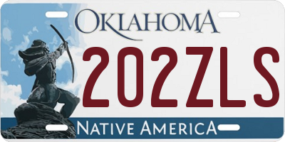 OK license plate 202ZLS