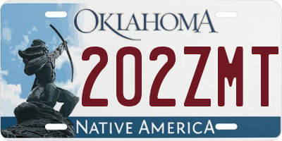 OK license plate 202ZMT