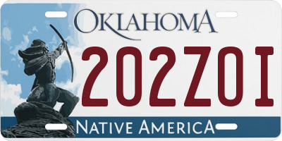 OK license plate 202ZOI
