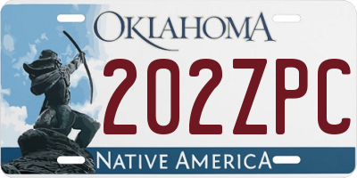 OK license plate 202ZPC
