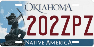 OK license plate 202ZPZ