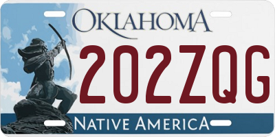 OK license plate 202ZQG