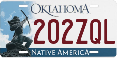OK license plate 202ZQL