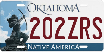 OK license plate 202ZRS