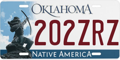 OK license plate 202ZRZ