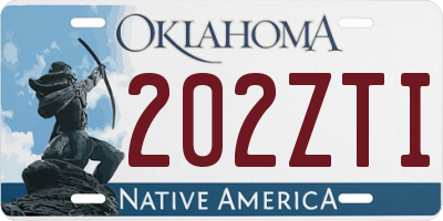 OK license plate 202ZTI