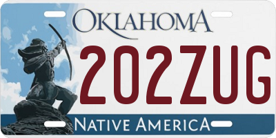 OK license plate 202ZUG