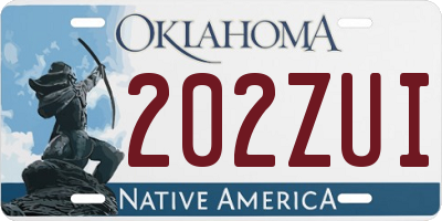 OK license plate 202ZUI