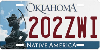 OK license plate 202ZWI