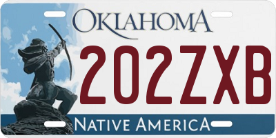 OK license plate 202ZXB