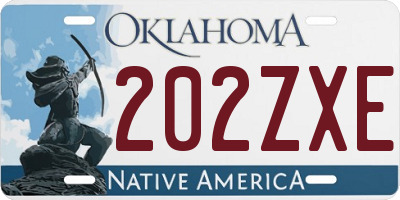 OK license plate 202ZXE