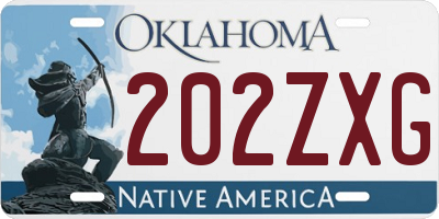 OK license plate 202ZXG
