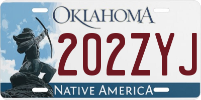 OK license plate 202ZYJ