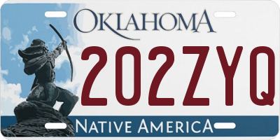 OK license plate 202ZYQ