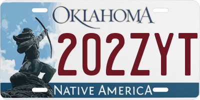 OK license plate 202ZYT