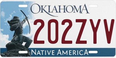 OK license plate 202ZYV