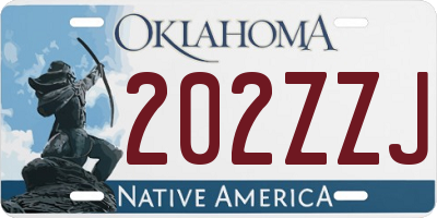 OK license plate 202ZZJ