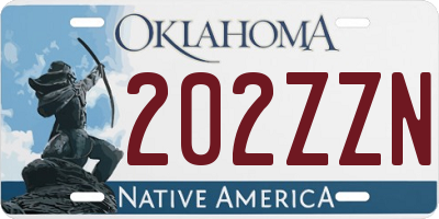 OK license plate 202ZZN