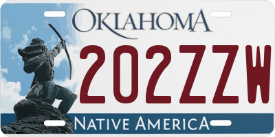 OK license plate 202ZZW