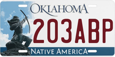OK license plate 203ABP