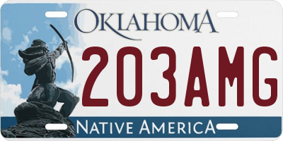 OK license plate 203AMG