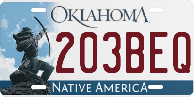 OK license plate 203BEQ