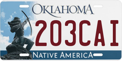 OK license plate 203CAI