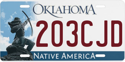 OK license plate 203CJD