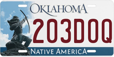 OK license plate 203DOQ
