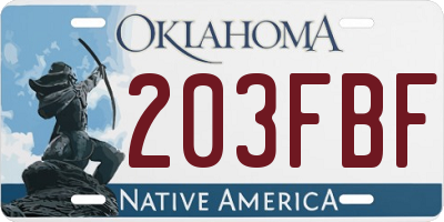 OK license plate 203FBF