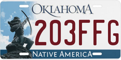 OK license plate 203FFG