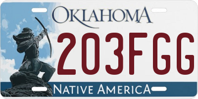 OK license plate 203FGG