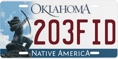 OK license plate 203FID