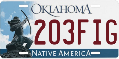 OK license plate 203FIG