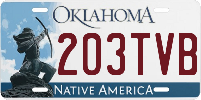 OK license plate 203TVB