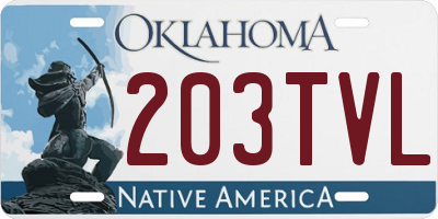OK license plate 203TVL