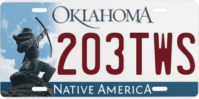 OK license plate 203TWS