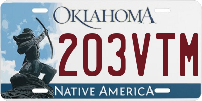 OK license plate 203VTM