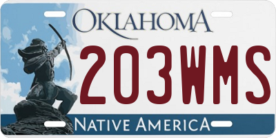 OK license plate 203WMS