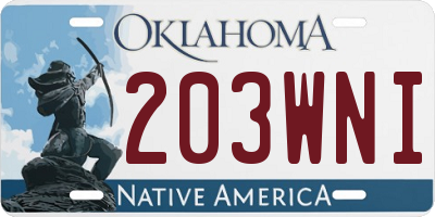 OK license plate 203WNI