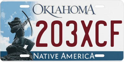 OK license plate 203XCF