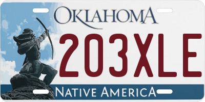 OK license plate 203XLE
