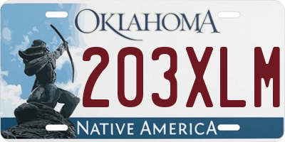 OK license plate 203XLM