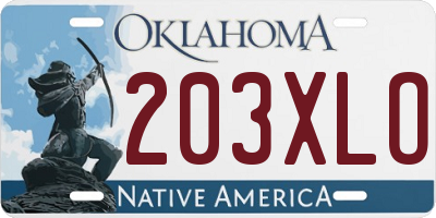 OK license plate 203XLO