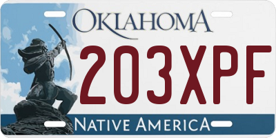 OK license plate 203XPF